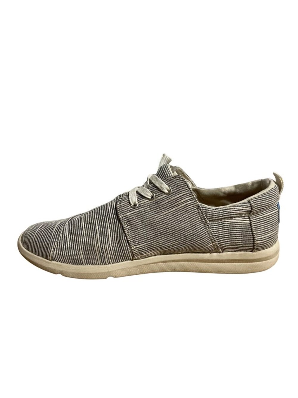 TOMS Del Rey Gray Canvas Sneakers Comfort Walking Shoes Coastal Womens Size 8.5
